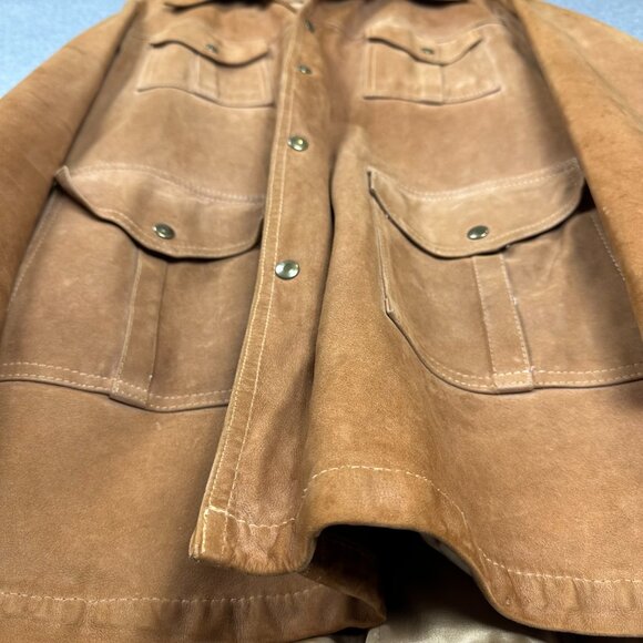 Vintage 60s Abercrombie & Fitch Suede Safari Field Jacket Heritage Americana 44L - Picture 2 of 16
